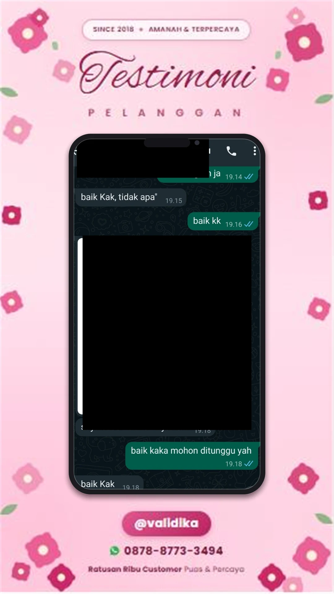 Bukti testimoni pelanggan