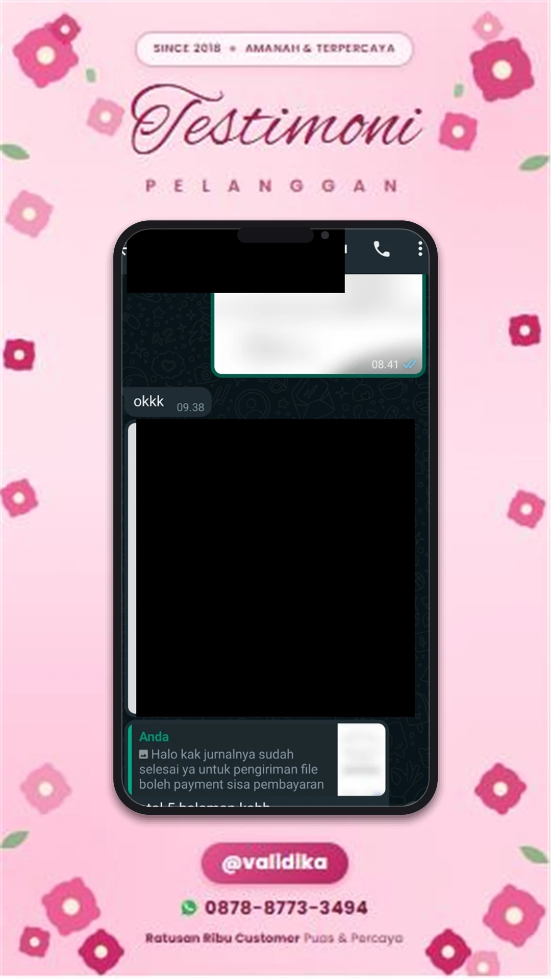 Bukti testimoni pelanggan