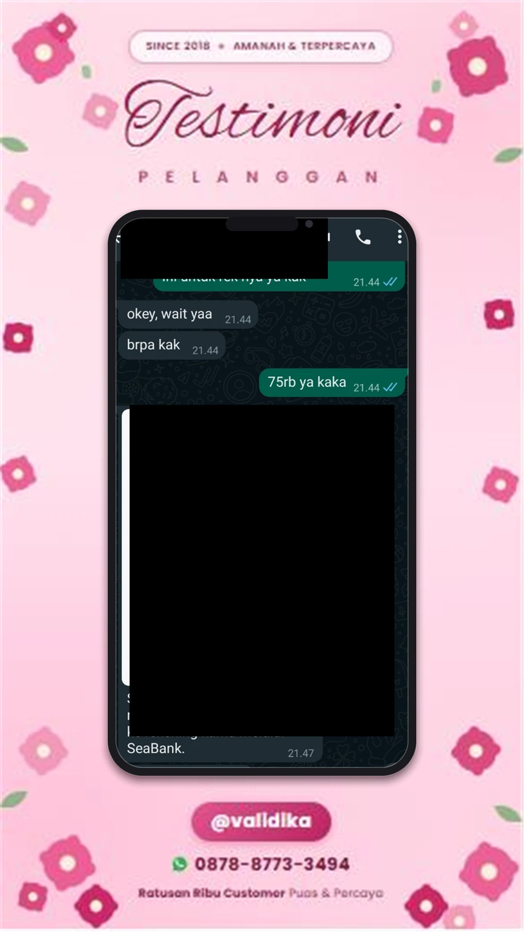 Bukti testimoni pelanggan
