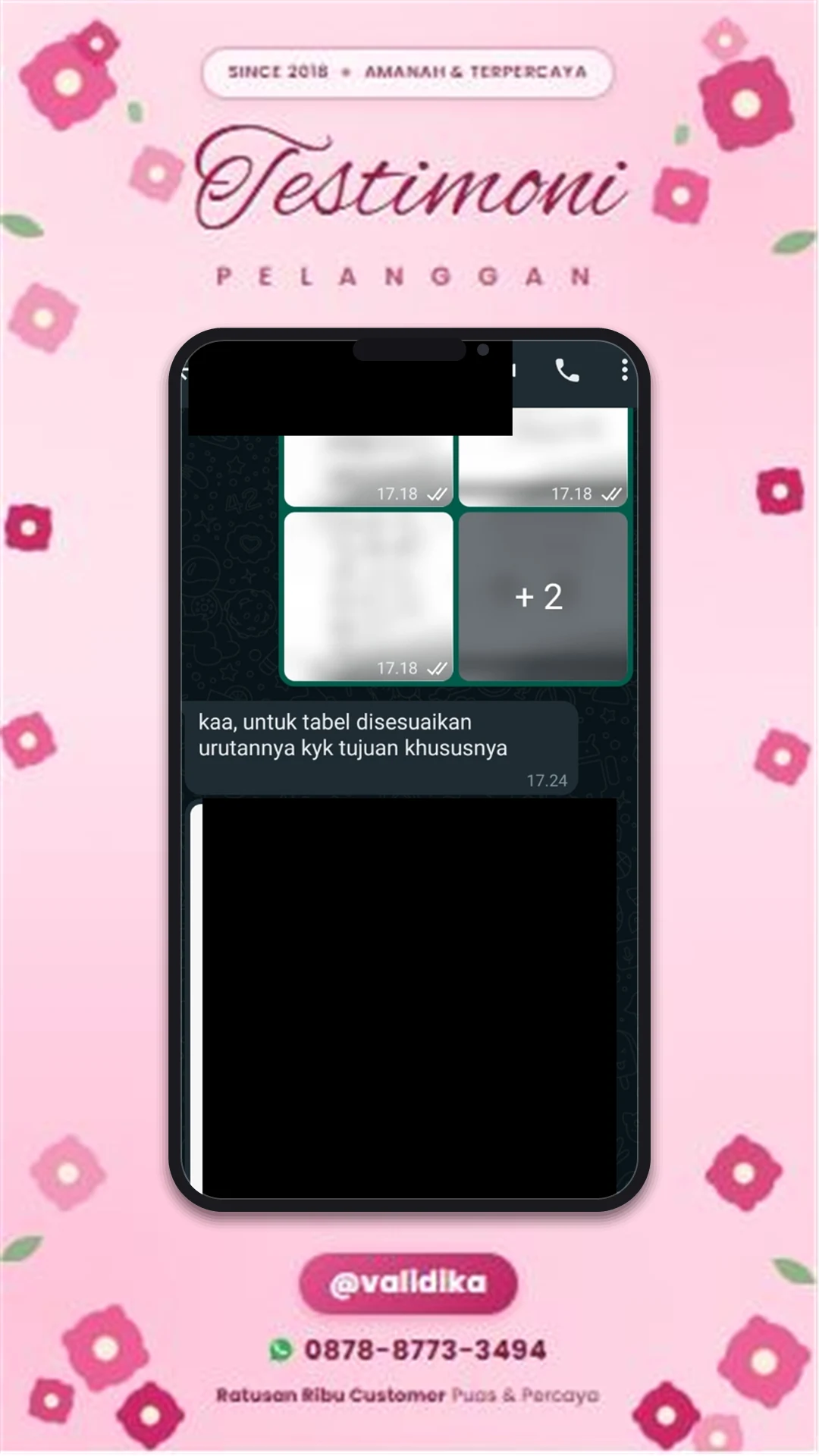 Bukti testimoni pelanggan