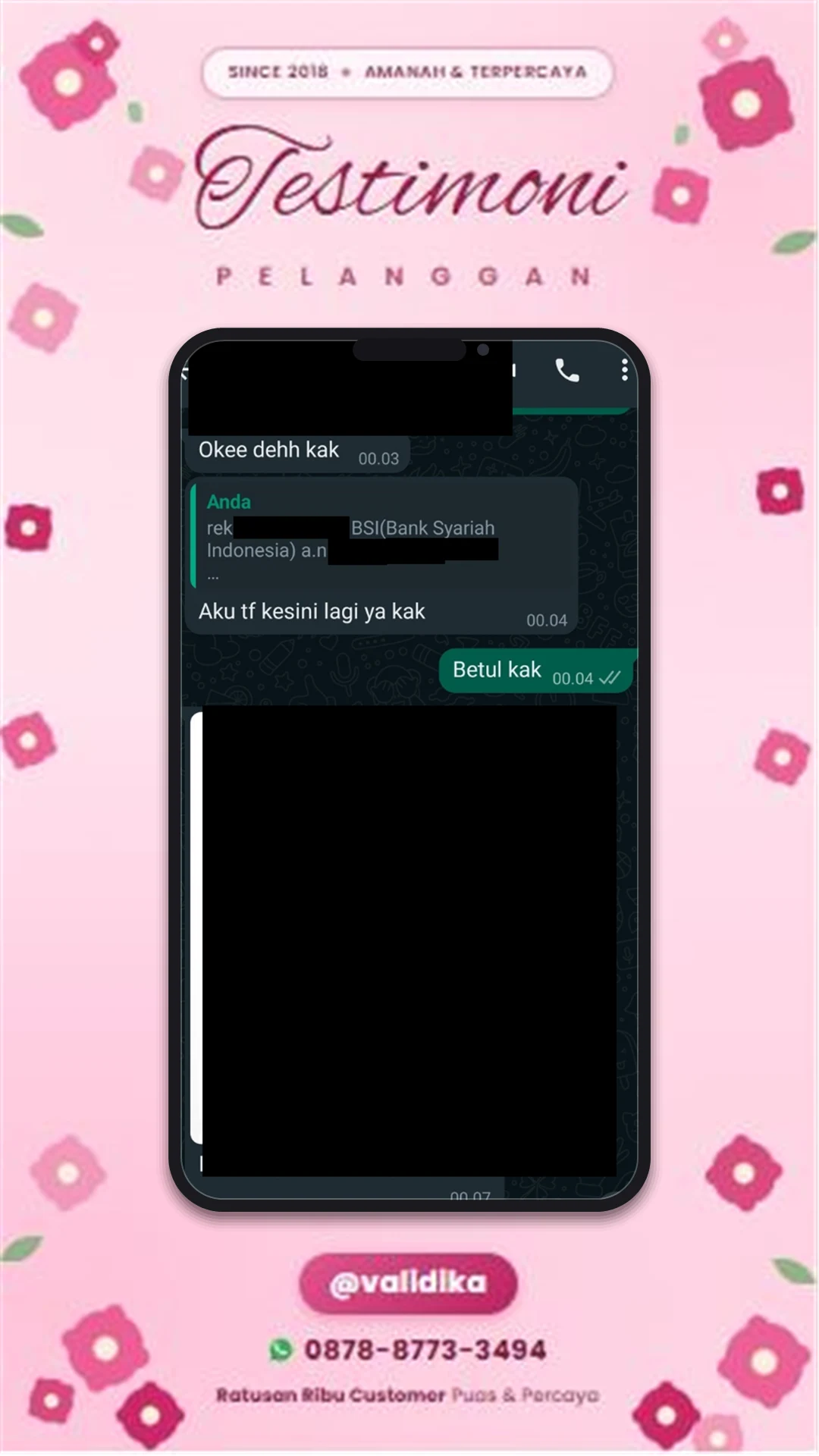 Bukti testimoni pelanggan