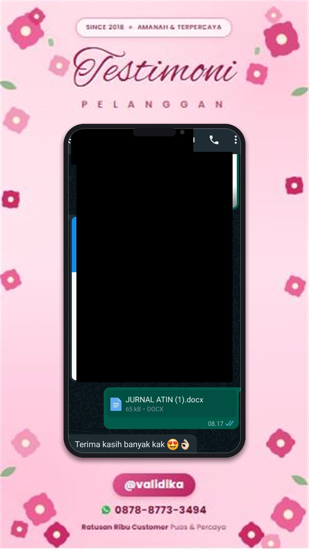 Bukti testimoni pelanggan