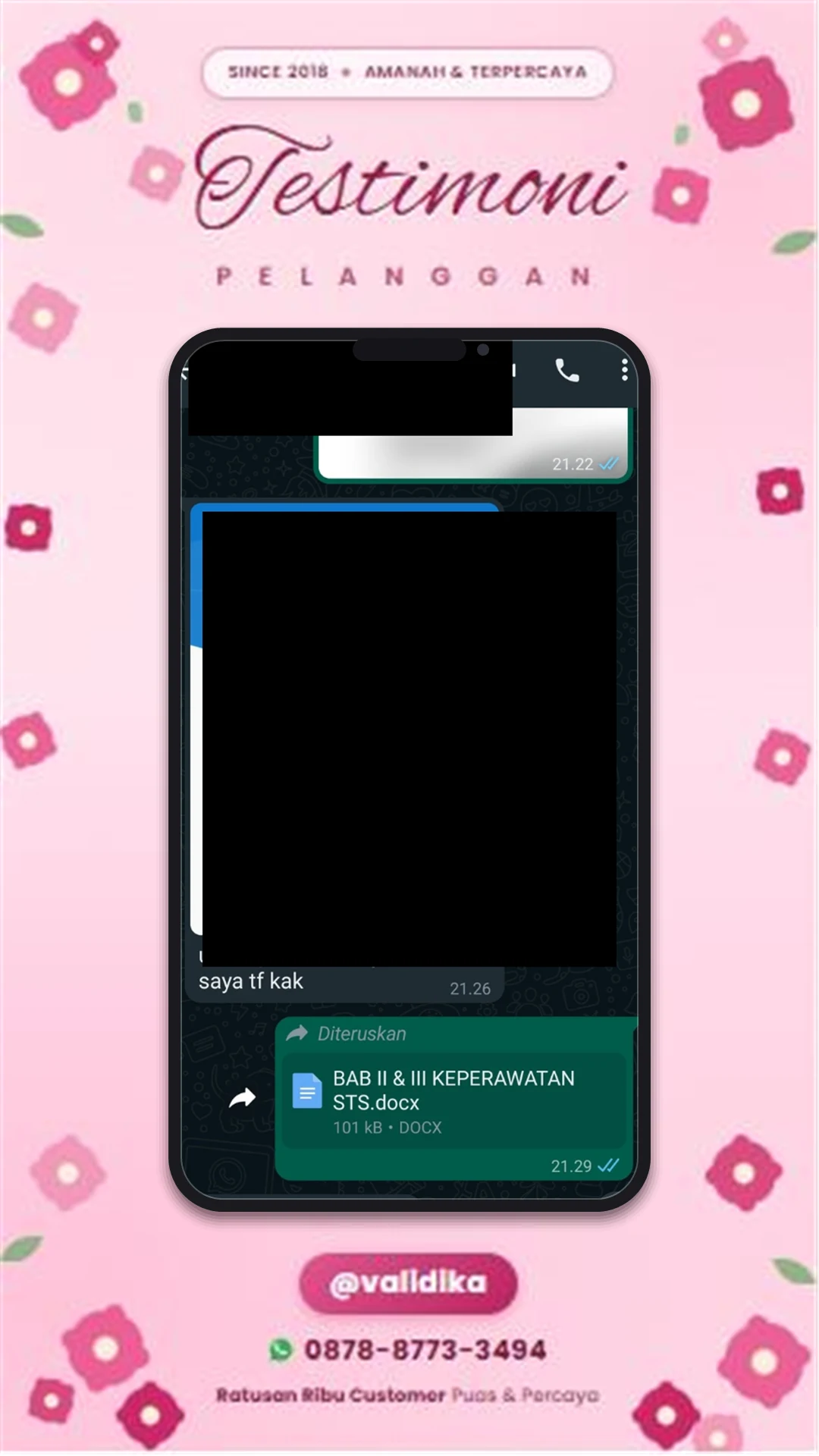Bukti testimoni pelanggan