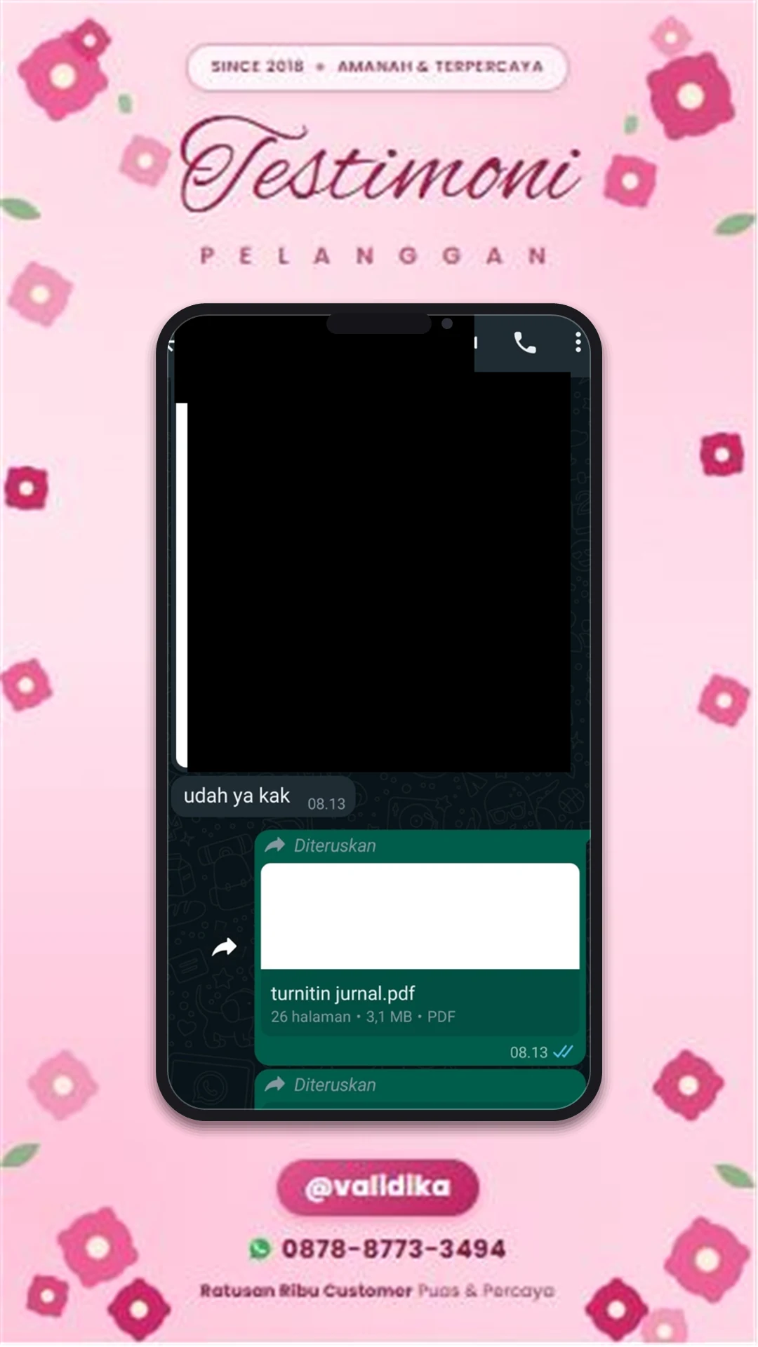 Bukti testimoni pelanggan