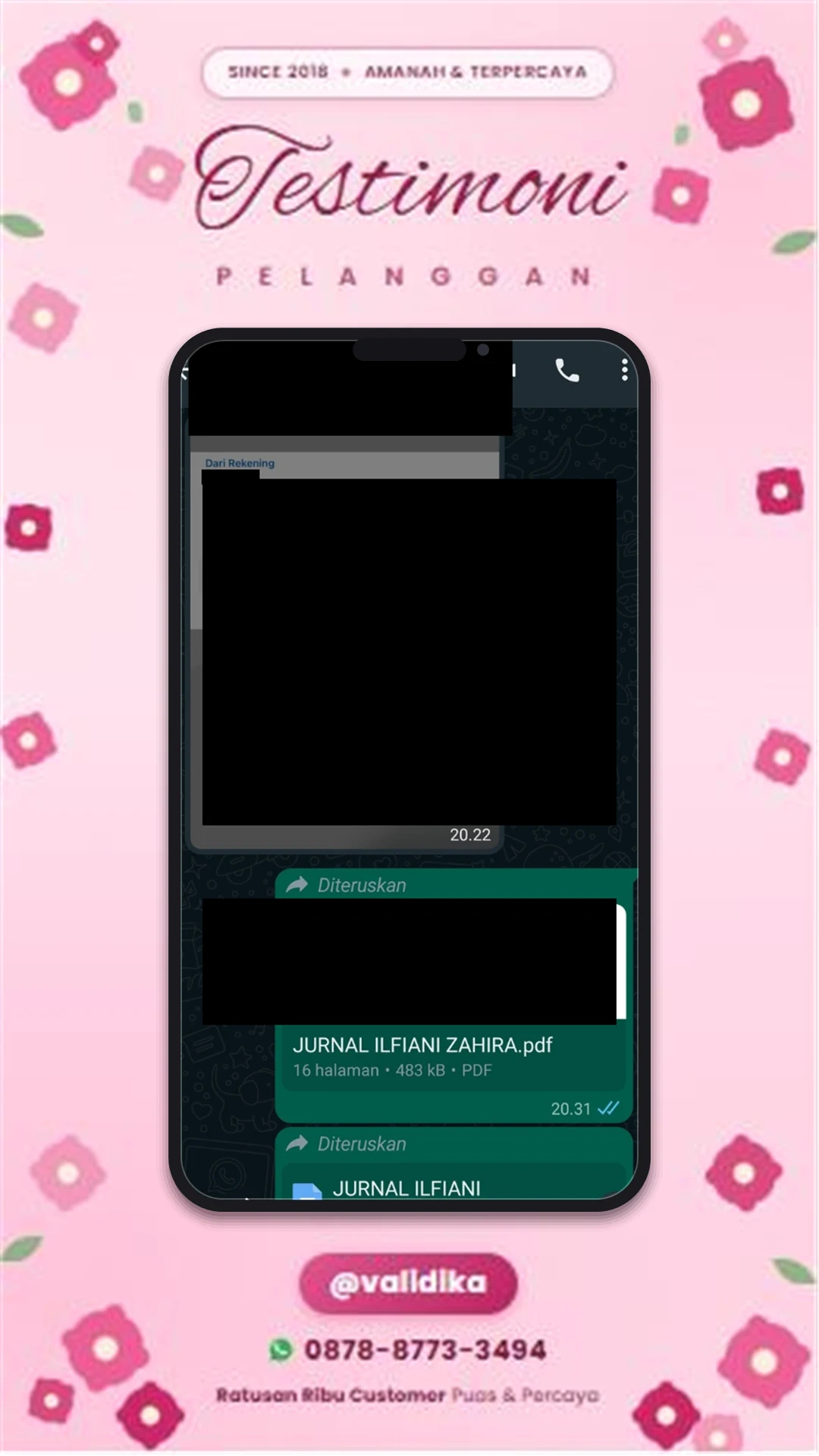 Bukti testimoni pelanggan
