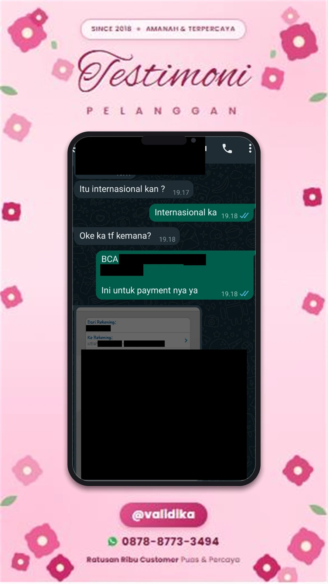Bukti testimoni pelanggan