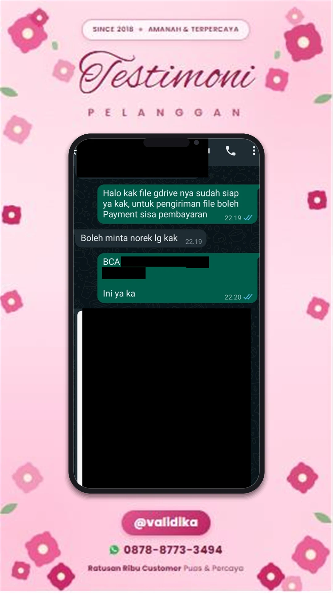 Bukti testimoni pelanggan