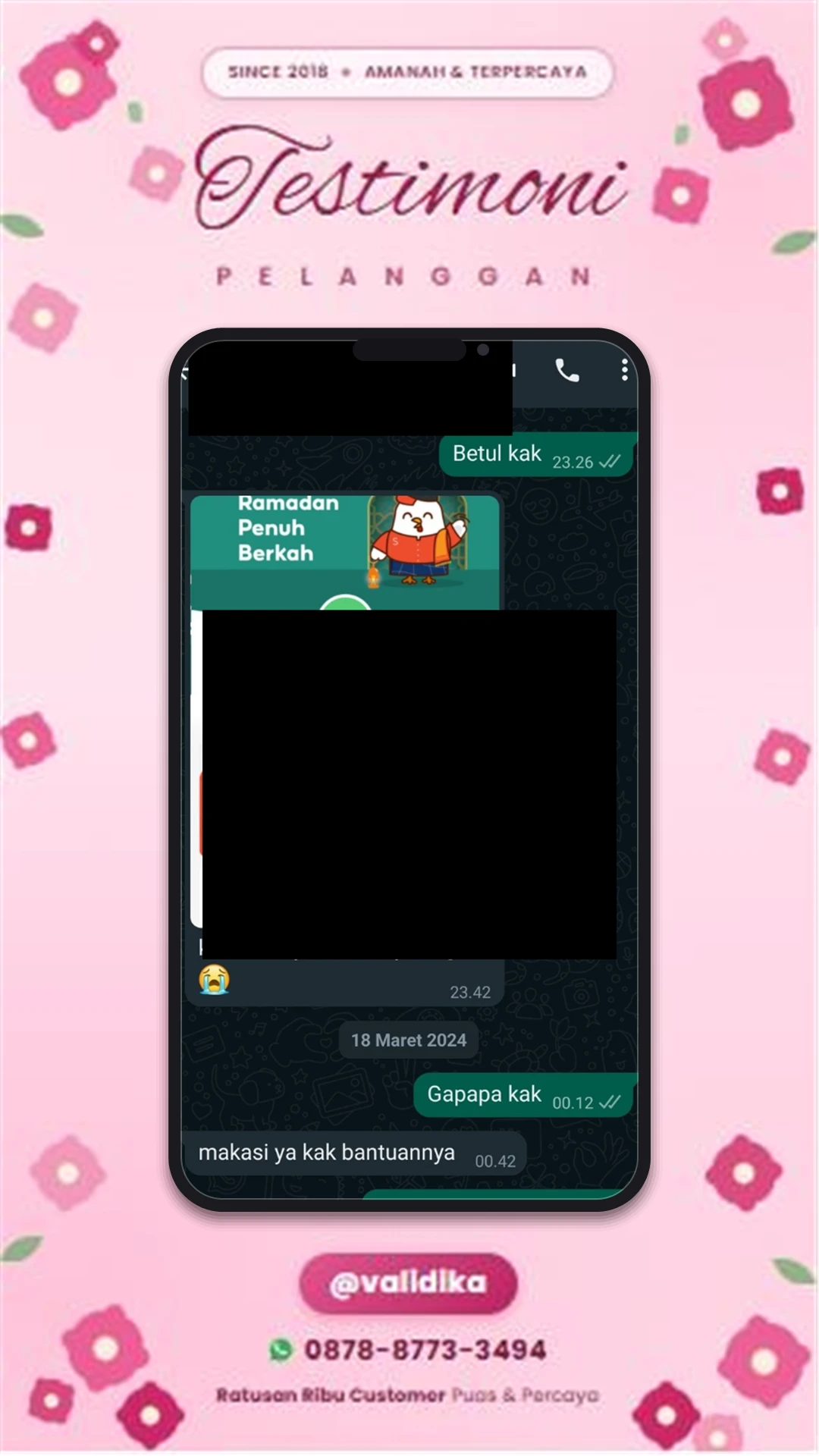 Bukti testimoni pelanggan