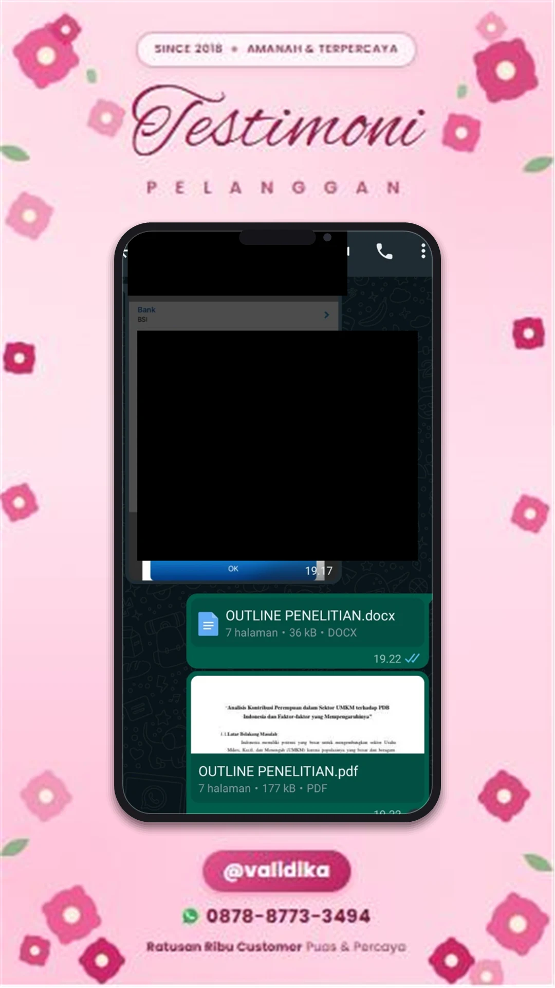 Bukti testimoni pelanggan