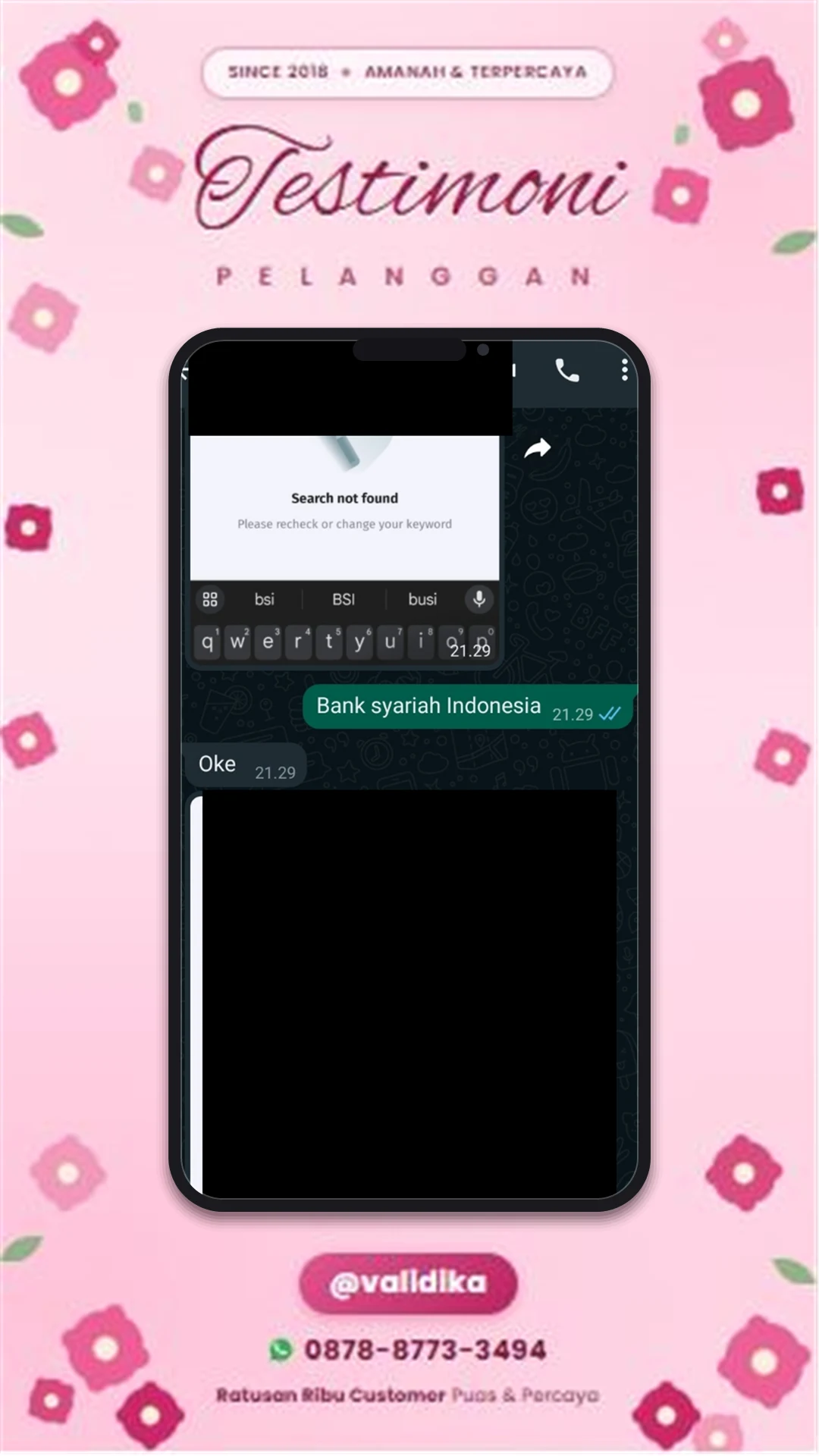 Bukti testimoni pelanggan