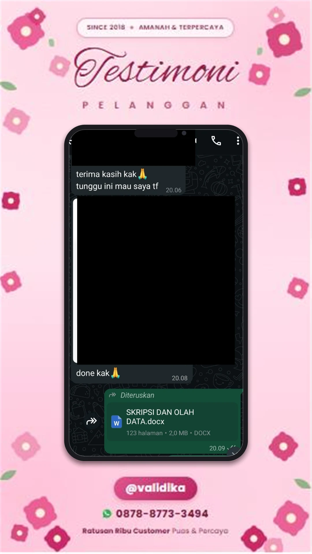 Bukti testimoni pelanggan