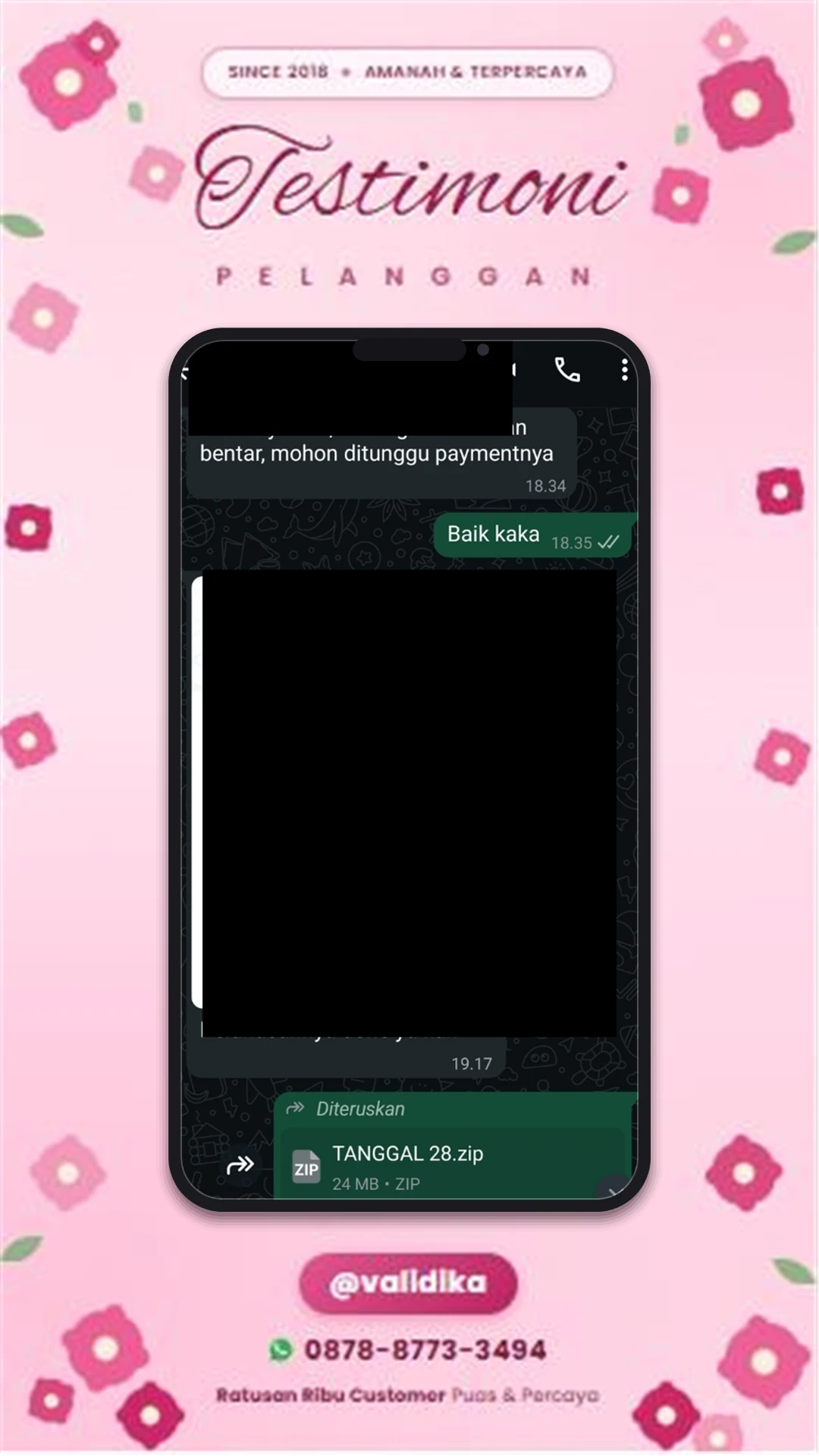 Bukti testimoni pelanggan