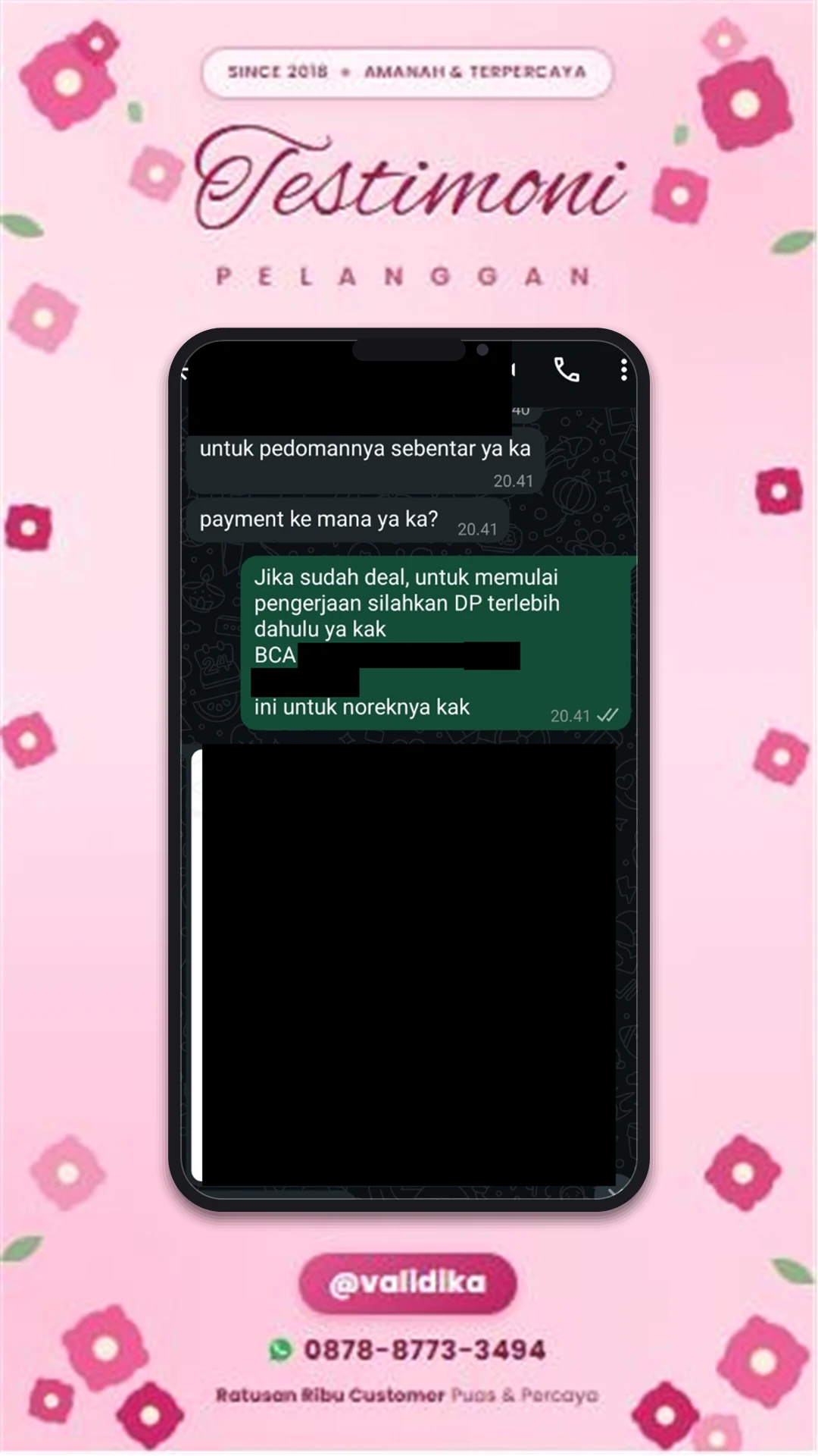 Bukti testimoni pelanggan