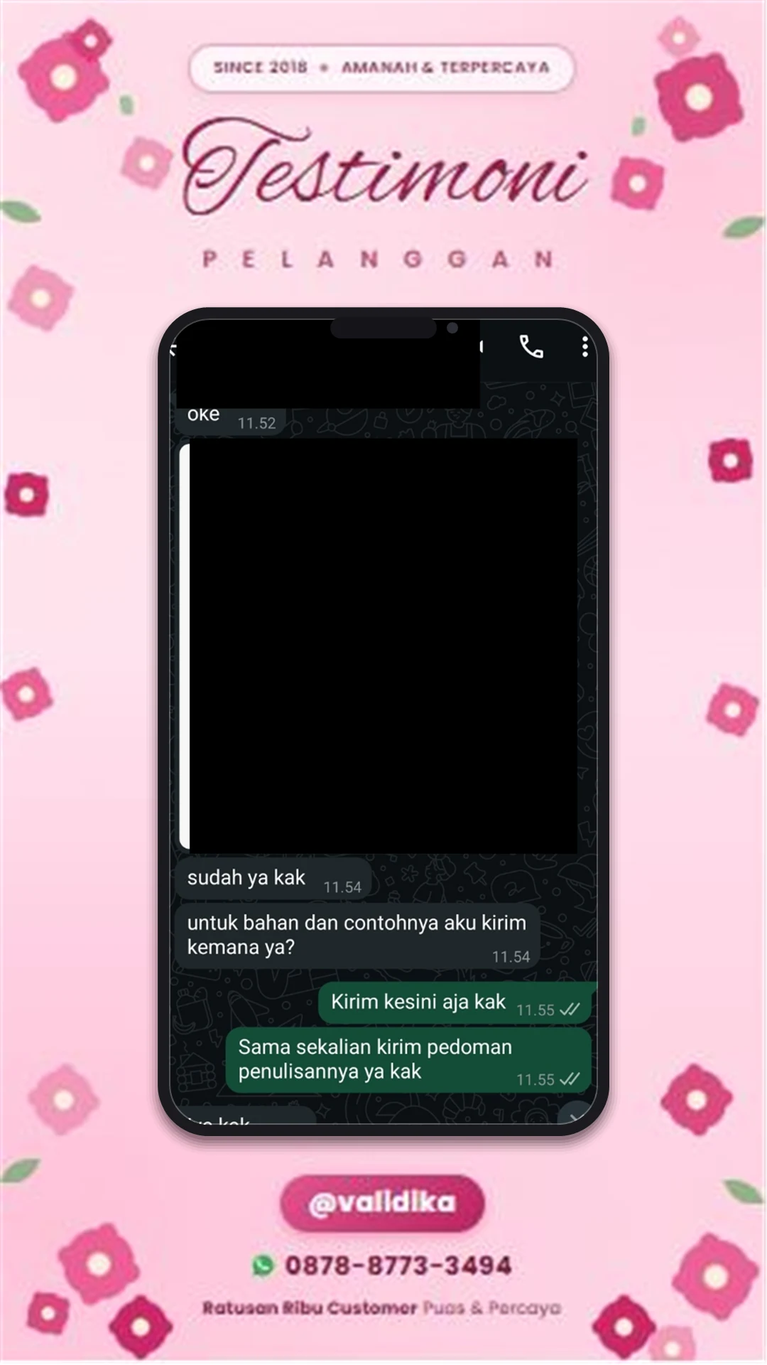 Bukti testimoni pelanggan