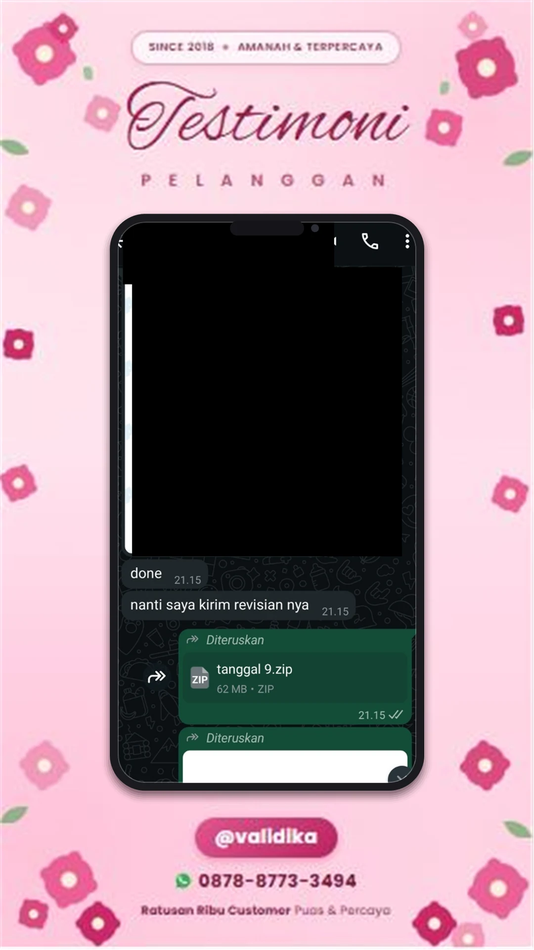 Bukti testimoni pelanggan