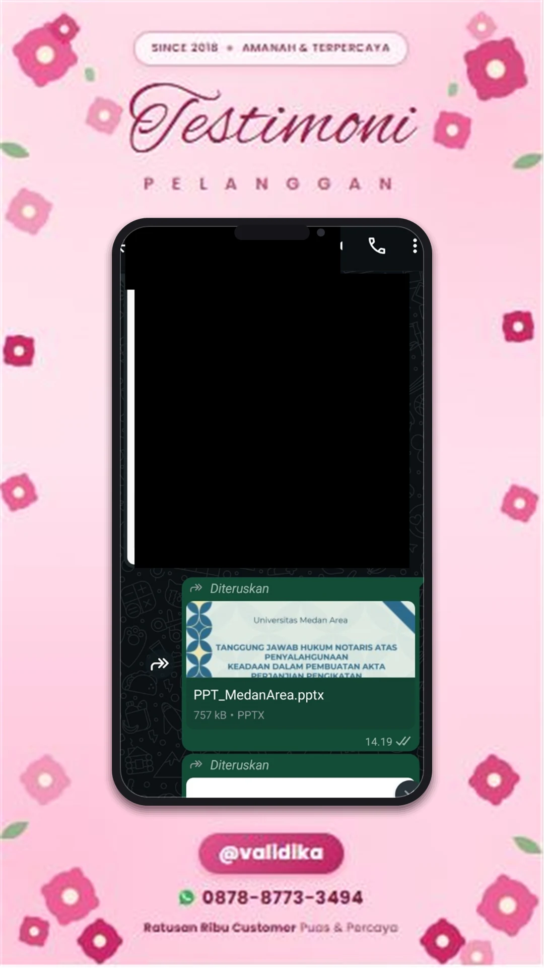 Bukti testimoni pelanggan