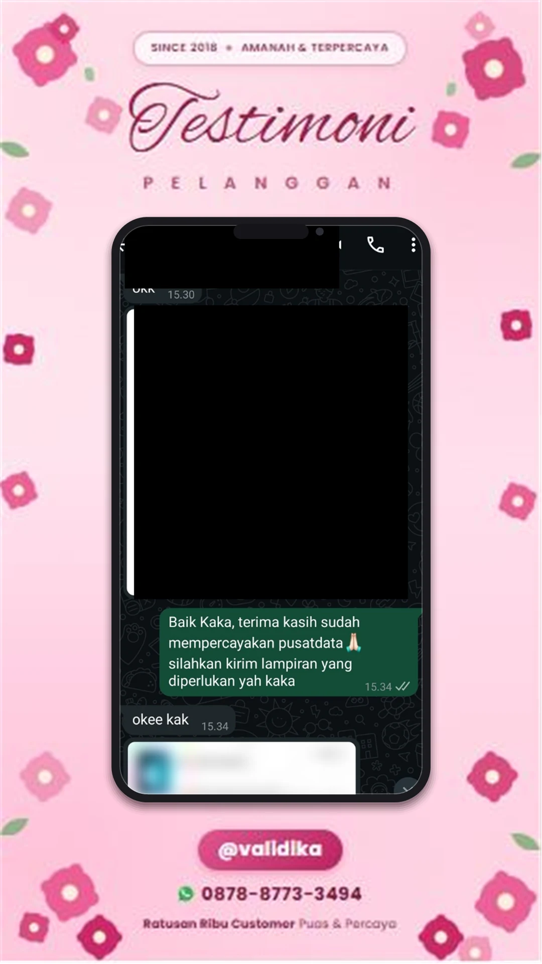 Bukti testimoni pelanggan