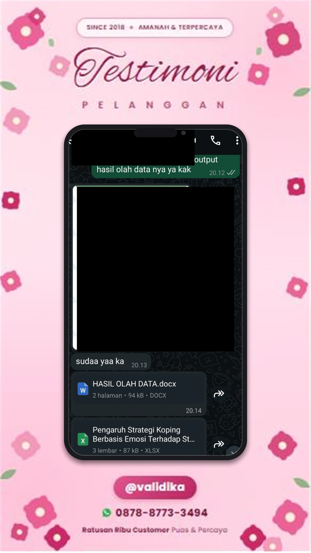 Bukti testimoni pelanggan