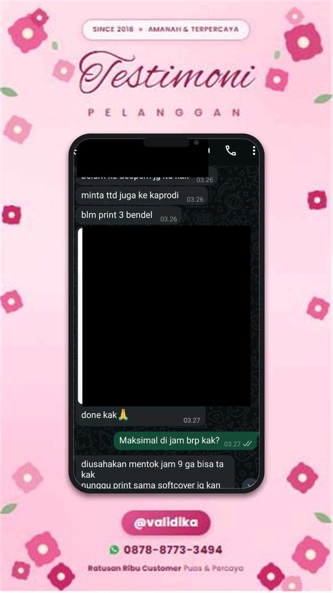 Bukti testimoni pelanggan