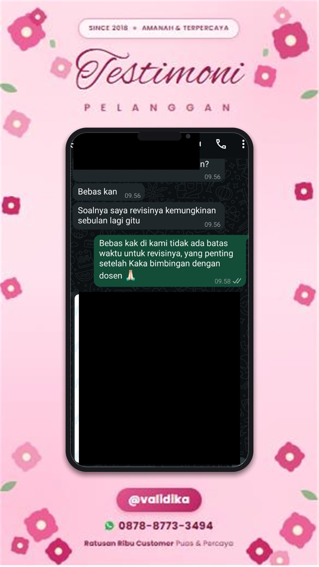 Bukti testimoni pelanggan