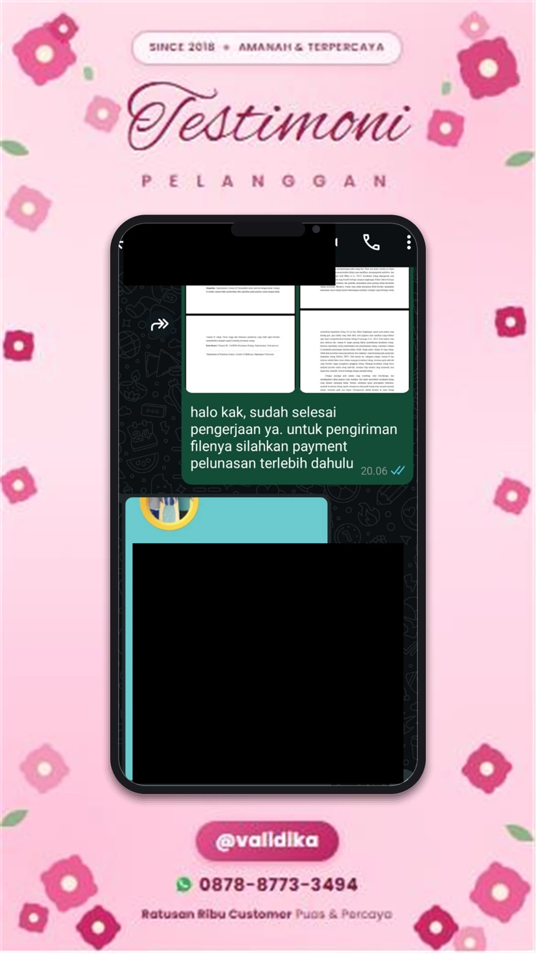 Bukti testimoni pelanggan