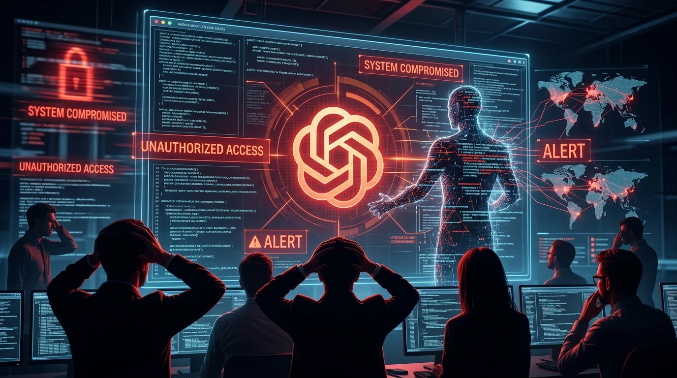 Representación de agentes de inteligencia artificial conectados a redes informáticas y sistemas de seguridad