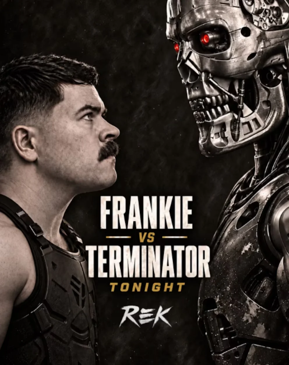 Robot humanoide Rekbot enfrentando a un youtuber dentro de una jaula de MMA