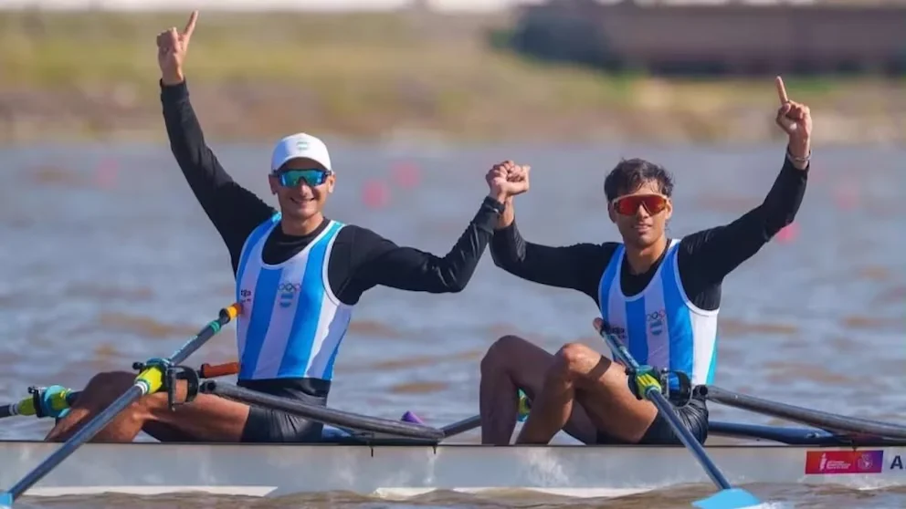 Rodrigo Enriquez y Santino Menin sumaron oro en remo (Foto: Odesur)