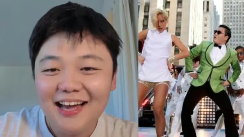 Sang Won Kim durante su video viral cantando Gangnam Style en español