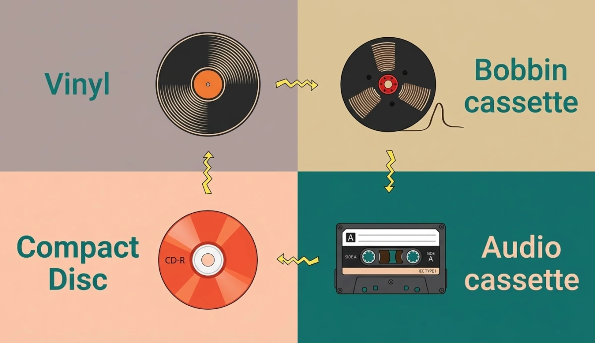 Evolución de los formatos musicales físicos hasta el streaming