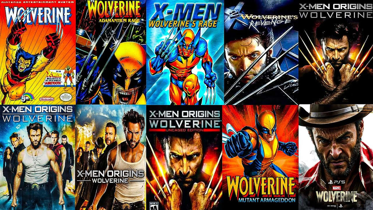 Collage con distintas versiones de Wolverine en los cómics, la animación y el cine