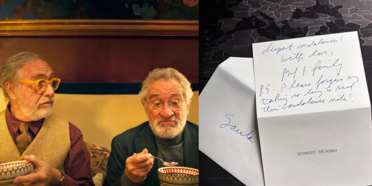 Carta manuscrita de Robert De Niro dirigida a la esposa de Luis Brandoni