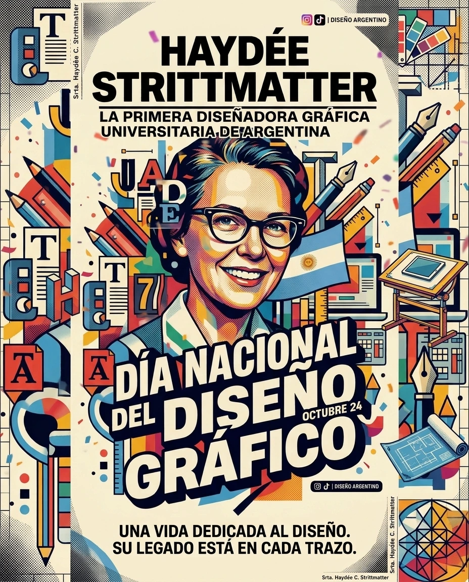 Ilustración por el Día del Diseñador y la Diseñadora Gráfica, que se celebra cada 24 de octubre en Argentina