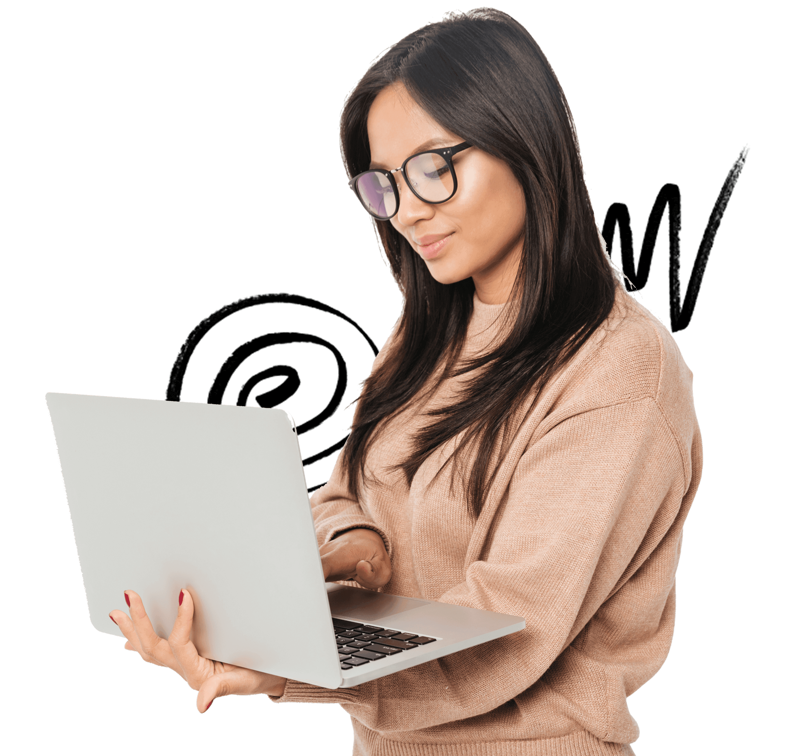 Mujer profesional usando laptop