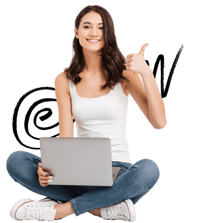 Mujer profesional usando laptop