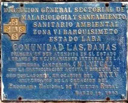 Placa del Ministerio de Sanidad en Las Damas