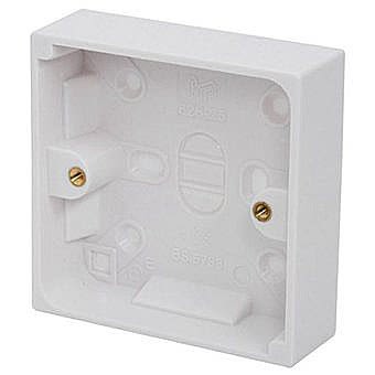 1 Gang 18mm Shallow Surface Mount Electrical Pattress Box White