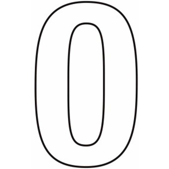 150mm White Self Adhesive Vinyl Number 0 Ray Grahams DIY Store