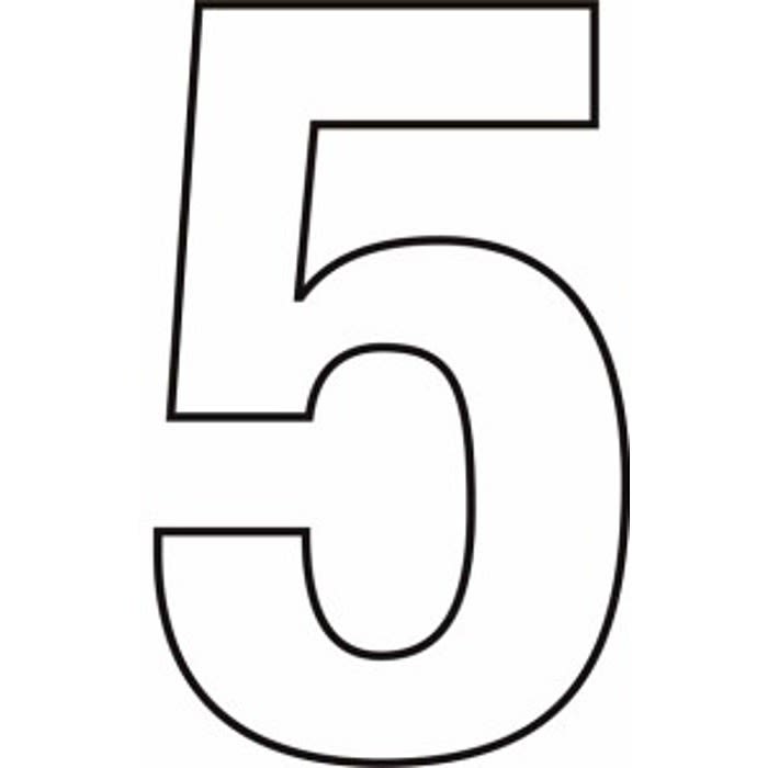 150mm White Self Adhesive Vinyl Number 5 Ray Grahams DIY Store
