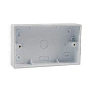 2 Gang 32mm Electrical Surface Mount Pattress Box White