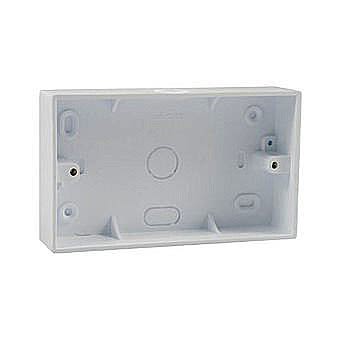 2 Gang 32mm Electrical Surface Mount Pattress Box White