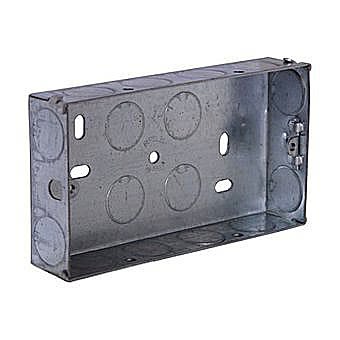 2 Gang 35mm Steel KO Flush Box