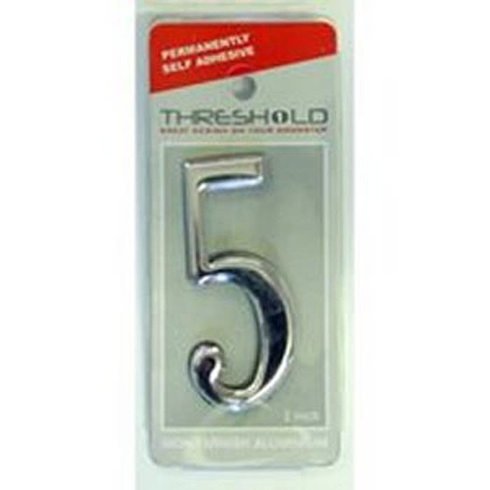 2" Silver Effect Self Adhesive Door Number 5 Ray Grahams DIY Store