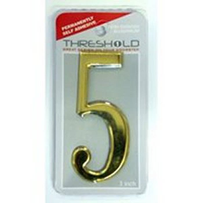 3" Gold Effect Self Adhesive Door Number 5 Ray Grahams DIY Store