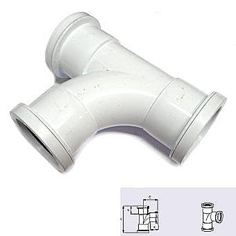40mm 92,1/2 Degree Waste Swept Tee W923 White