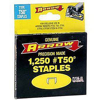 Arrow 505 T50 8mm (5/16") Staples 1250pk