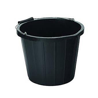 Black Ribbed 2 Gallon (10 Litre) Bucket