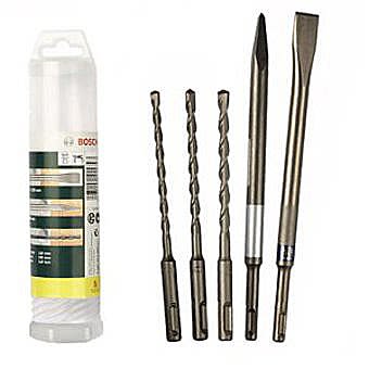Bosch 2607019456 5 Piece SDS Chisel and Drill Bit Set
