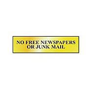 Centurion 6023 Gold No Newspapers or Junk Mail Sign