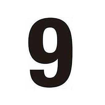 Centurion BH759P Black Self Adhesive Vinyl Number 9